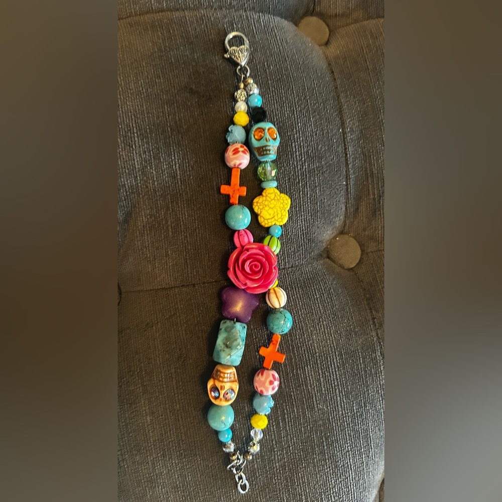 Handmade, one of a kind beaded dawn of the dead bracelet
